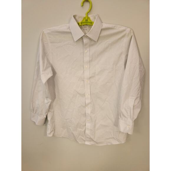 Brooks Brothers Shirt Mens Medium 16 32 White Blue Polka Dot Regent Long Sleeve - Picture 5 of 11